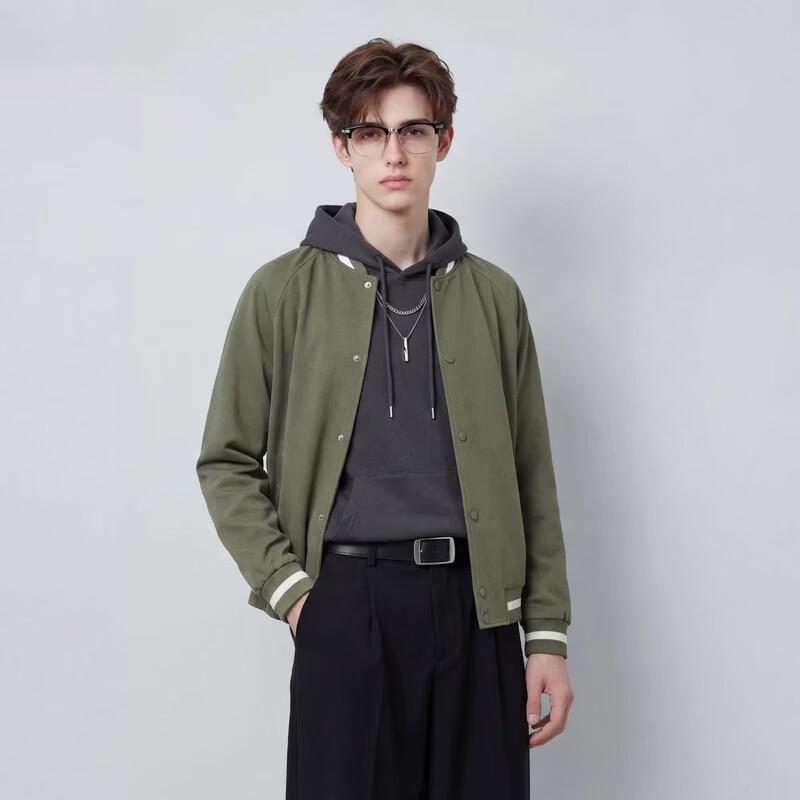 

Men s Trendy Baseball Collar Jacket M