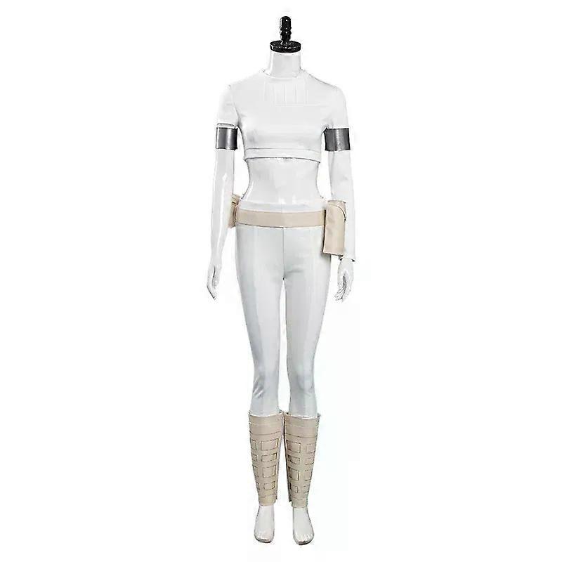 Karnawał Halloweenowy Kostium Cosplay Padme Amidali Biały Mundur Filmowy Kostium Bitwy Kosmicznej Kombinezon do Odgrywania Ról dla Dorosłych Kobiet
