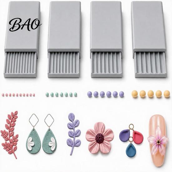 Craft Bead Shaping Mold 4Pcs Clay Gel Ball Roller Maker Tool, 2mm 3mm 4mm 5mm Roller, Professional Sculpting Equipment Molds for DIY Earring,