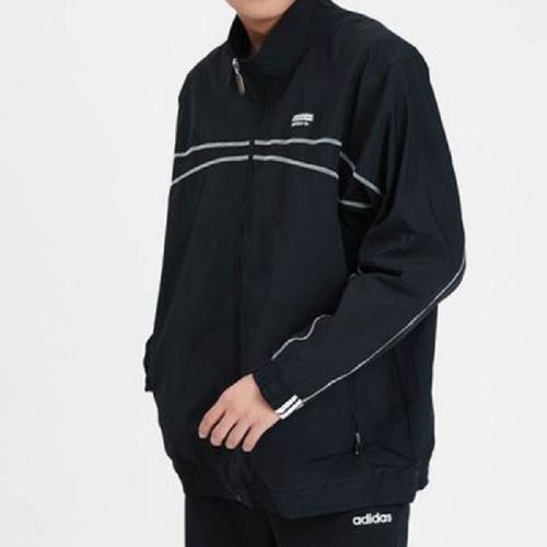 Adidas Logo Stand Collar Letter Track Sports Jacket Men's Black