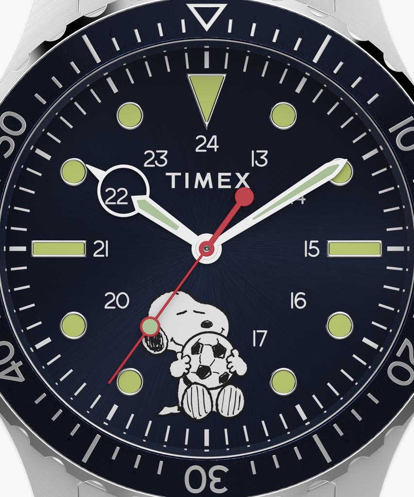 Taimaegseu X Peanuts Navi Soccer Blue Dial Metal Watch 41Mm
