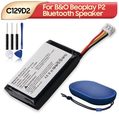 Oplaadbare Lithium Batterij Voor B&O Beoplay P2 C129D2 Bluetooth Speaker Batterij 7.4V 1100mAh met Gereedschap