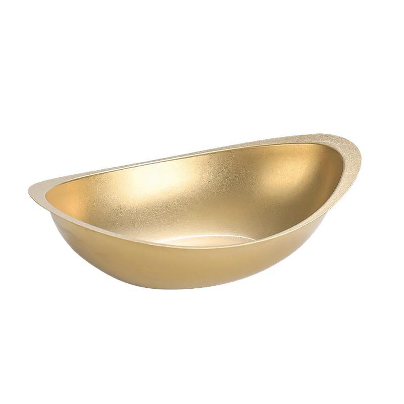 Retro Gold Stainless Steel Tableware Set: Rectangular Plate, Seasoning Dish, Bowl, Water Cup, Chopsticks, Spoon.