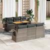 VidaXL Garden Furniture Set with Cushions 7 Pcs Grey Woven Resin, Outdoor Sofa Set, Garden Lounge, Set 3327112