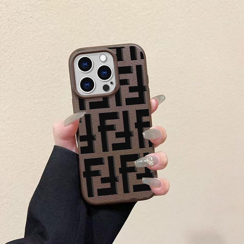 Letter F Lichee Pattern Phone Case For iPhone 17 Pro Max Air 16 16e 15 14 13 12 11 Pro Max Plus X XS MAX XR Back Cover