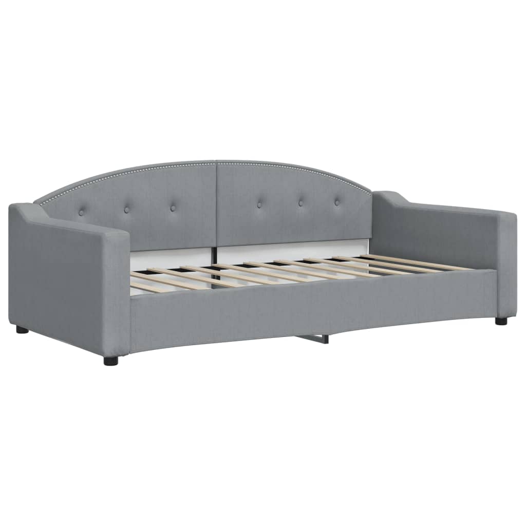 Vidaxl Sofa Z Funkcją Spania, Jasnoszara, 90X190 Cm, Obita Tkaniną
