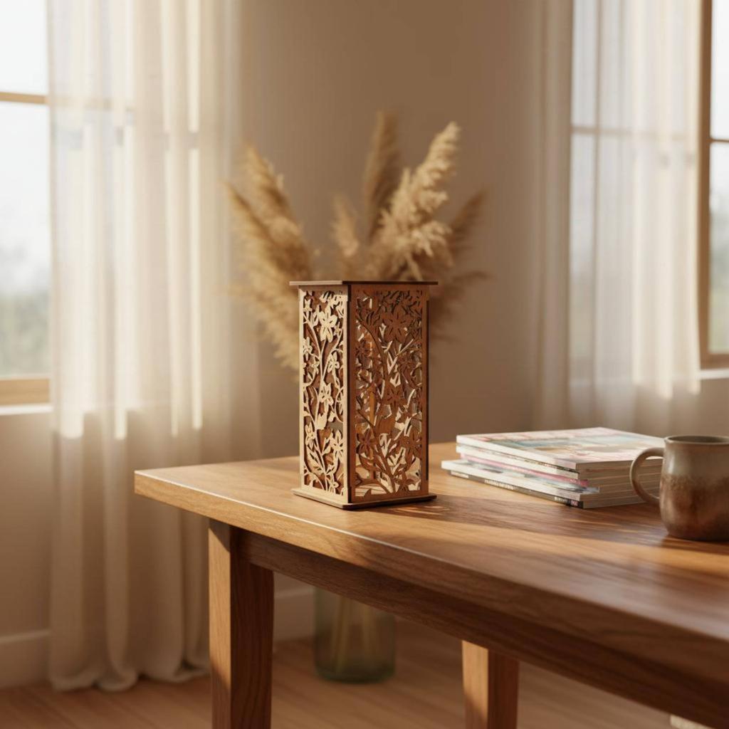 Wooden Vase Lightweight Carved Wooden Vase Floral Holder Gift Idea Decorative Object Rustic for Tabletop