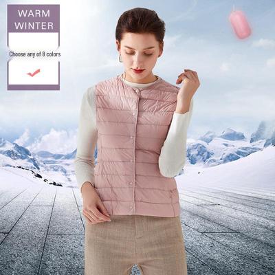 Women's 2025 Lightweight Collarless Down Vest - Short, Versatile, Fashionable Korean Style.