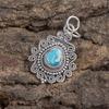 Blue Copper Turquoise Handmade Gemstone Pendant, 925 Solid Sterling Silver Pendant Dainty Jewelry, For Engagement Gift