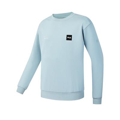 Fila Fitness Series Simple Casual Sports Training Comfortable Versatile Loose Round Neck Pullover Sweatshirt Men Sweatshirt Gray-Blue A11M611202FBU
