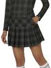 FootJoy TWINSOF Water-Repellent Pleated Check Skirt, Black, Women's, Size L, FJW-F24-P05, 32339-L