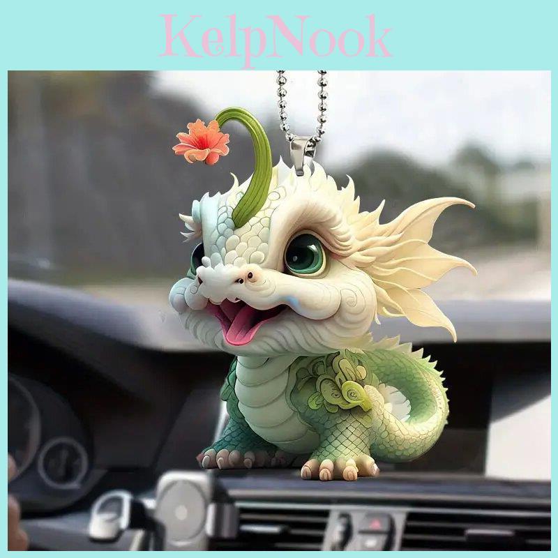 Creative 2d Acrylic Cute Dragon Hanging Pendant Ideal For Car And Backpack Use