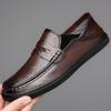 Fashion Men's Microfiber Leathe Slip On Shoes Soft Anti-slip Rubber Loafers Business Male Casual Leather Shoes Driving Flats Moccasins