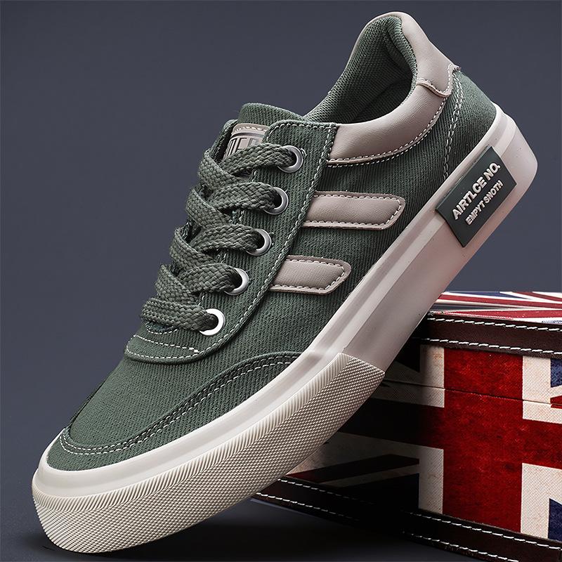 New spring mens shoes Korean versatile trendy casual mens canvas shoes comfortable breathable flat bottom low top shoes
