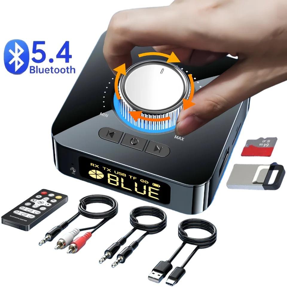 M5 LED Display Bluetooth Audio Transmitter Receiver 3.5mm AUX R/L RCA TF/U-Disk Jack Stereo Wireless Adapter IR Control With Mic
