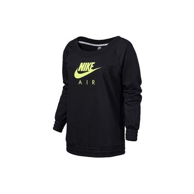 Air Casual Suelto Cuello Redondo Sudadera Jersey Mujer Tops Negro CU5427-011