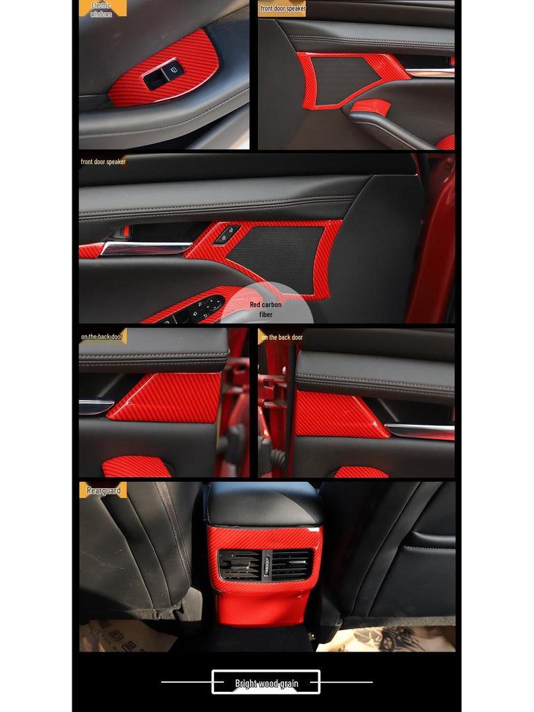 Mazda 3 (2020-2023) Pfirsichholz Kohlefaser Interieur Panel Aufkleber Set