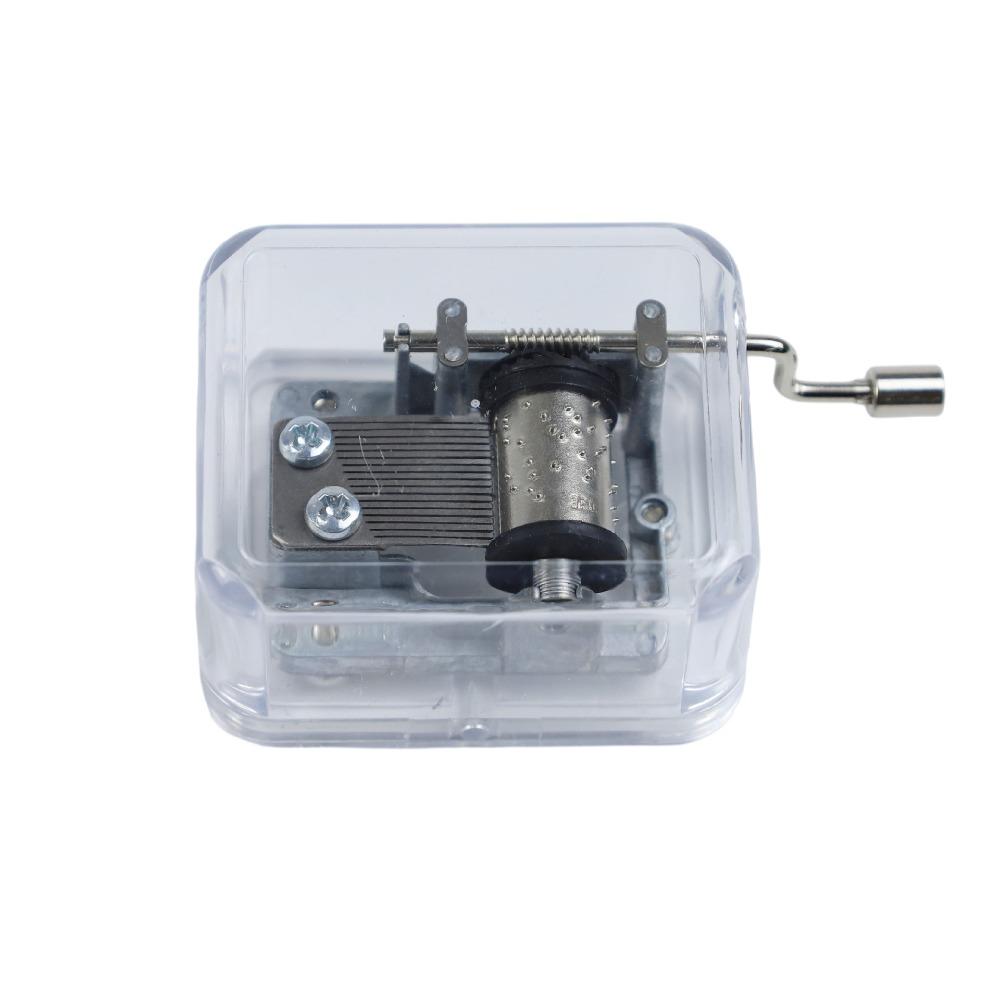 Transparent Hand Operated Music Box Acrylic Creative Crafts Ornaments  Birthday Gifts