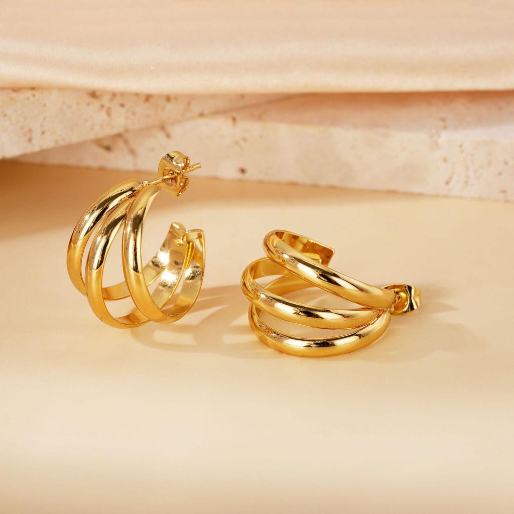 2025 Lightweight Luxury Titanium Steel Earrings: Colorfast High-End Ear Cuffs for Women