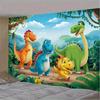 Cartoon Dinosaurier Party Hintergrund 120x80cm Polyester Hintergrundtuch für Kindergeburtstag Fotokabine Dekoration