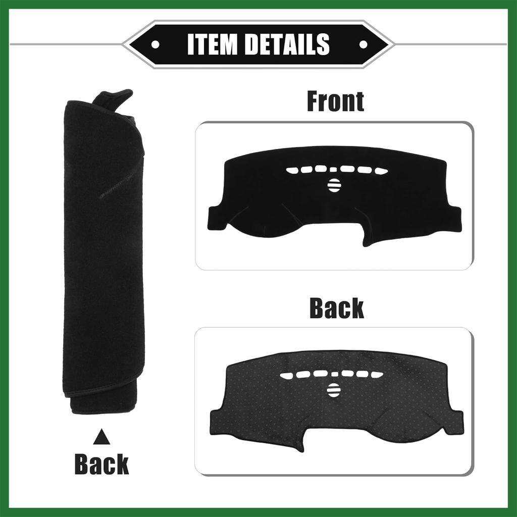 Motoforti Car Dashboard Cover Mat Compatible for Ford Fusion 2013-2021, Protective Polyester Black Center Console Interior Trim Dash Board Mat