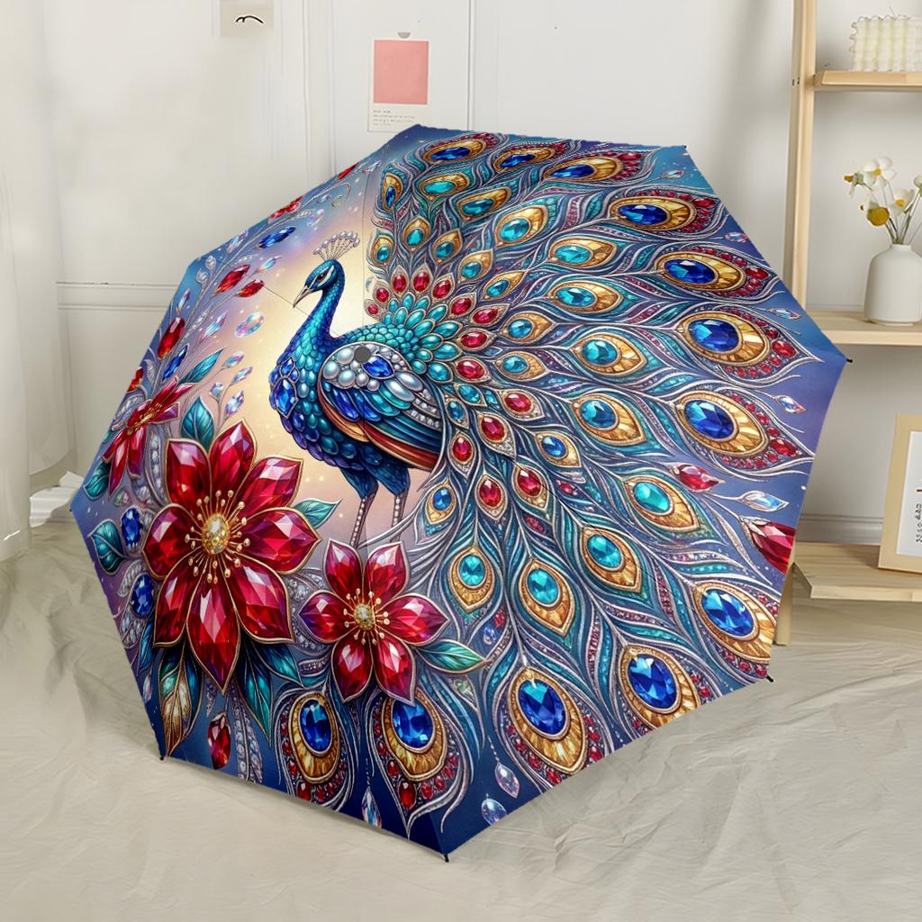Yin Yang Dragon Phoenix Compact Travel Automatic Umbrella Sturdy 8 Rib Shaft Foldable Design Outdoor Daily Use Elegant Umbrella Wedding Party Gift