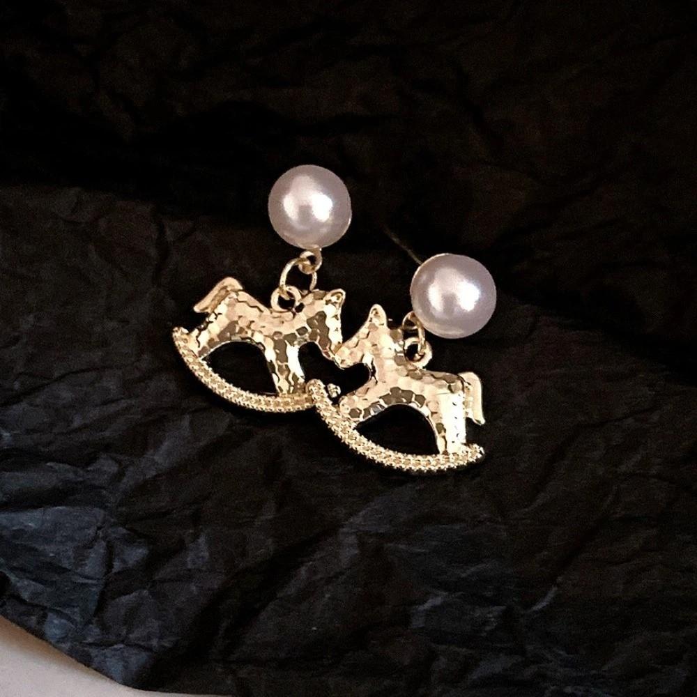 Fashion Jewelry Cartoon Horse Earrings Chinese Horse New Year Drop Earrings New Year Gift