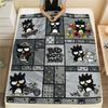 1PC Badtz-Maru Print Flannel Blanket, High Quality All Seasons, Home Decor, Warmth and Comfort, Perfect for Christmas Gifts