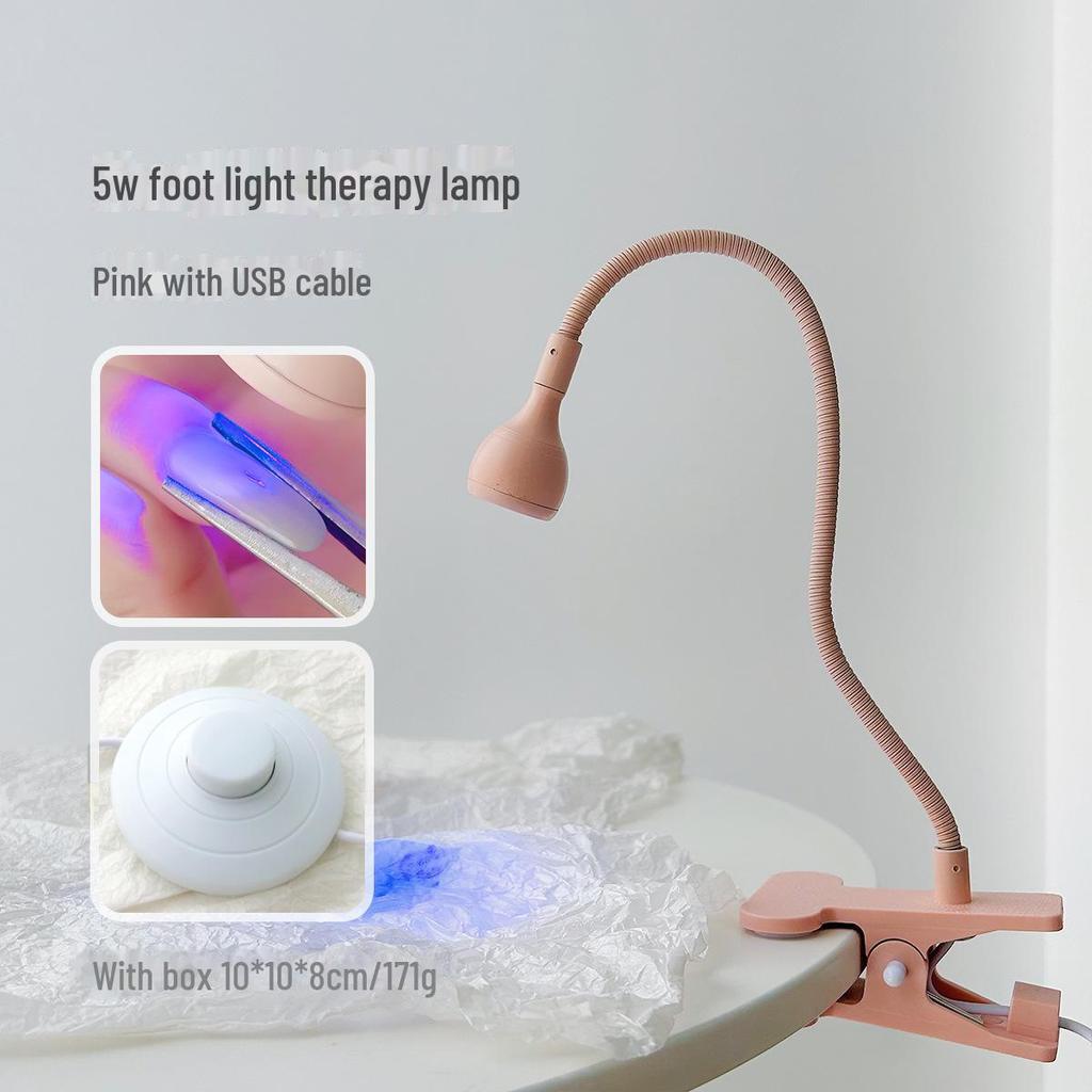 Portable Nail Art Lamp with Foot Pedal & Side Clip - Quick Drying Phototherapy Machine