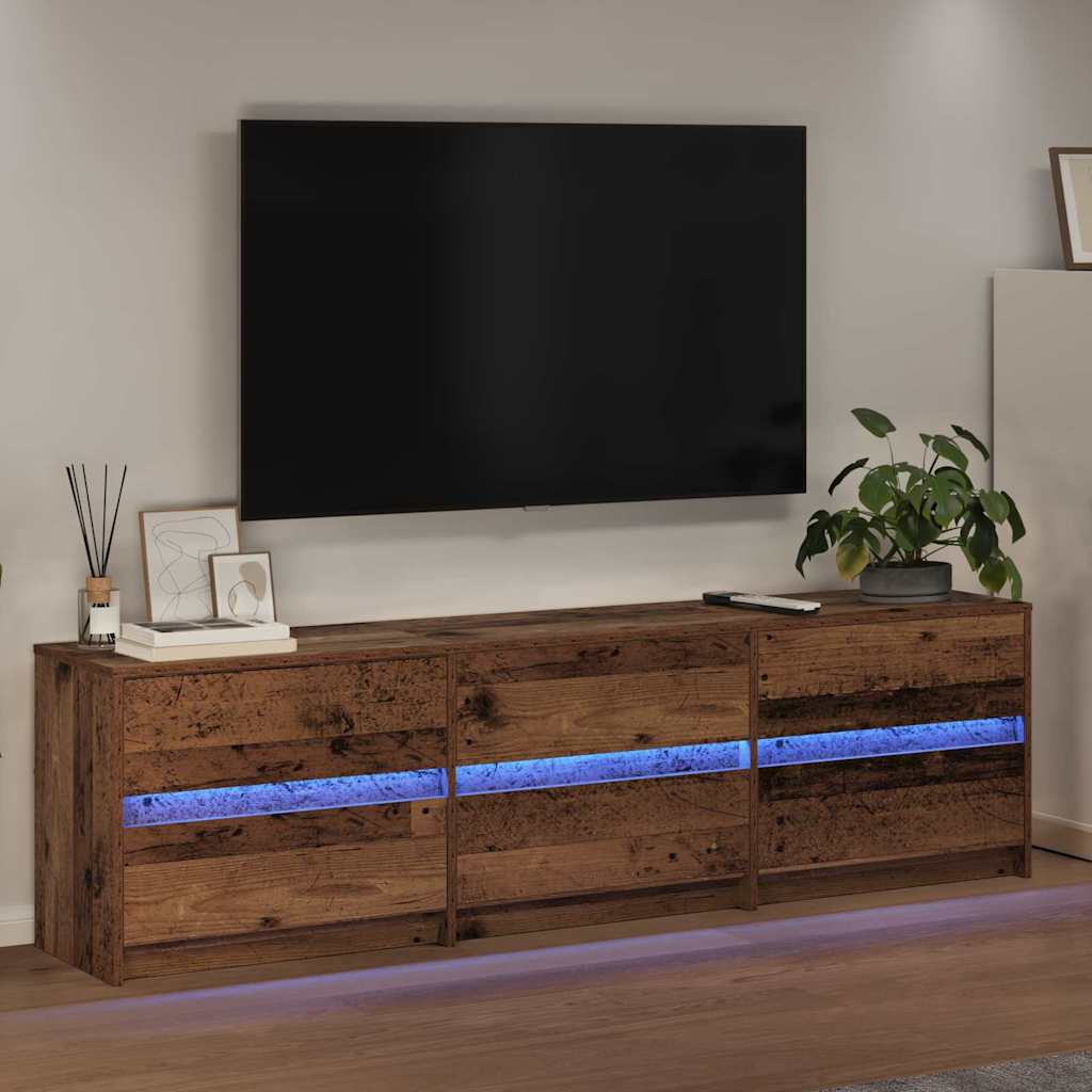 TV Units 2 pcs Reclaimed Wood Look 180 x 34 x 50 cm Particleboard