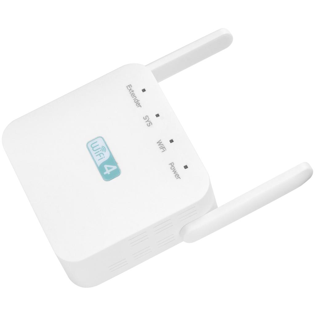 300M Repeater with Double Antenna Signal Amplifier Range Extender White 100?240VUS Plug