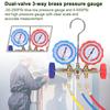 Manifold Gauge Set Air Conditioning Refrigerant Charging Tool Brass Dual-Valve Pressure Gauge with
