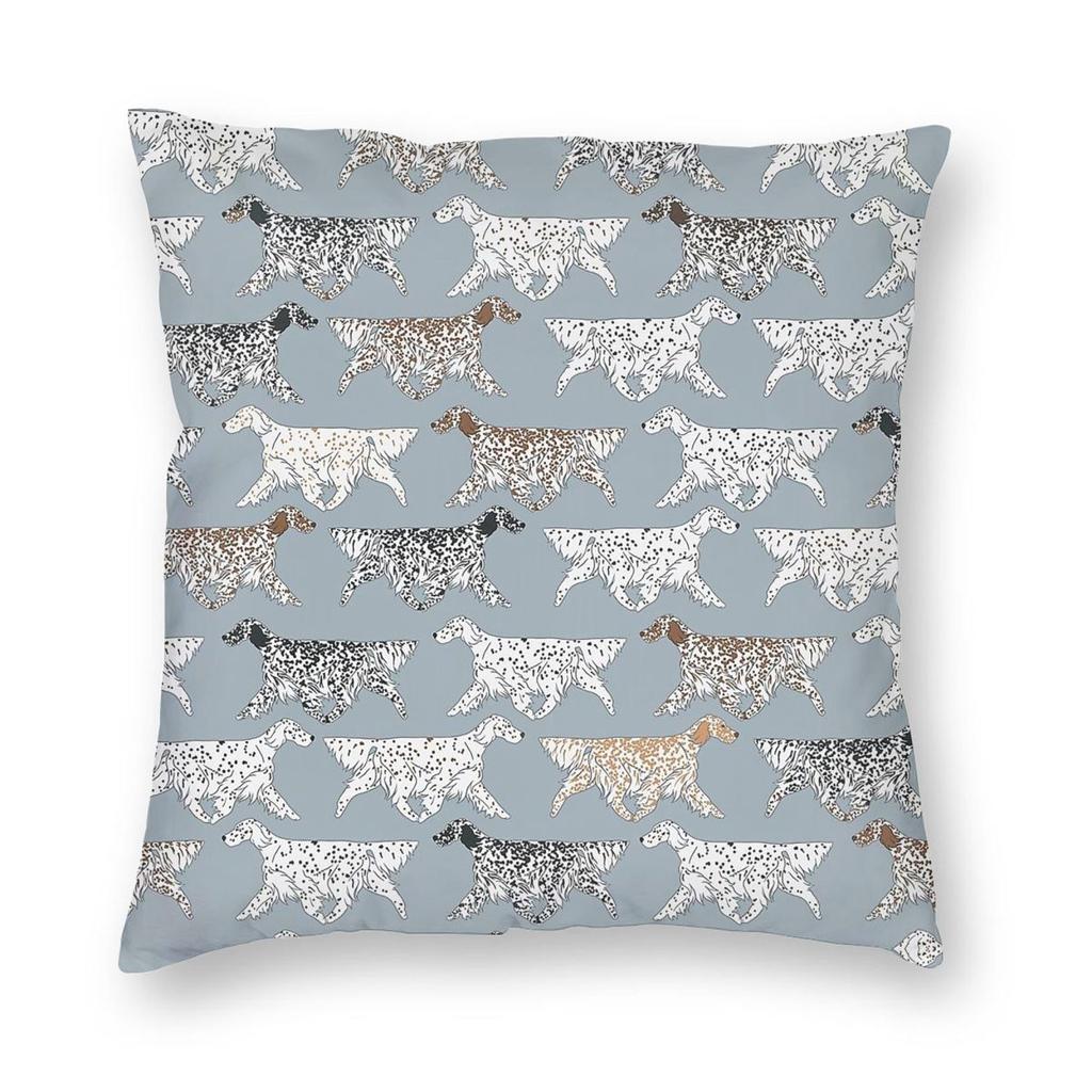 All English Setters Square Pillowcase Polyester Linen Velvet Pattern Zip Decor Pillow Case Car Cushion Case