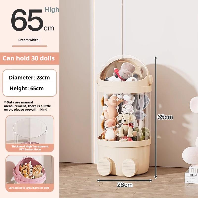 Stuffed Animal Storage Tube PET Transparent Stuffed Animal Zoo Organizer Large Doll Display Bucket with Lid No Dolls 8100₽
