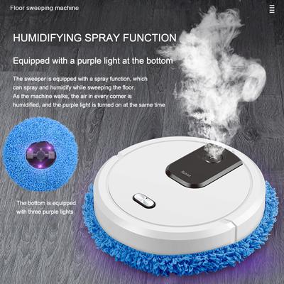 NOVO Aspirador Robô Inteligente de Varredura e Esfregão Seco e Úmido Recarregável Eletrodoméstico Robô com Spray Umidificador