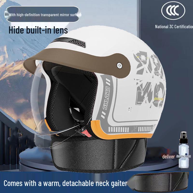 Unisex 3C Certified Electric Scooter Helmet with Hidden Visor – All-Season, Winter-Ready, Men’s and Women’s Safety Protection.