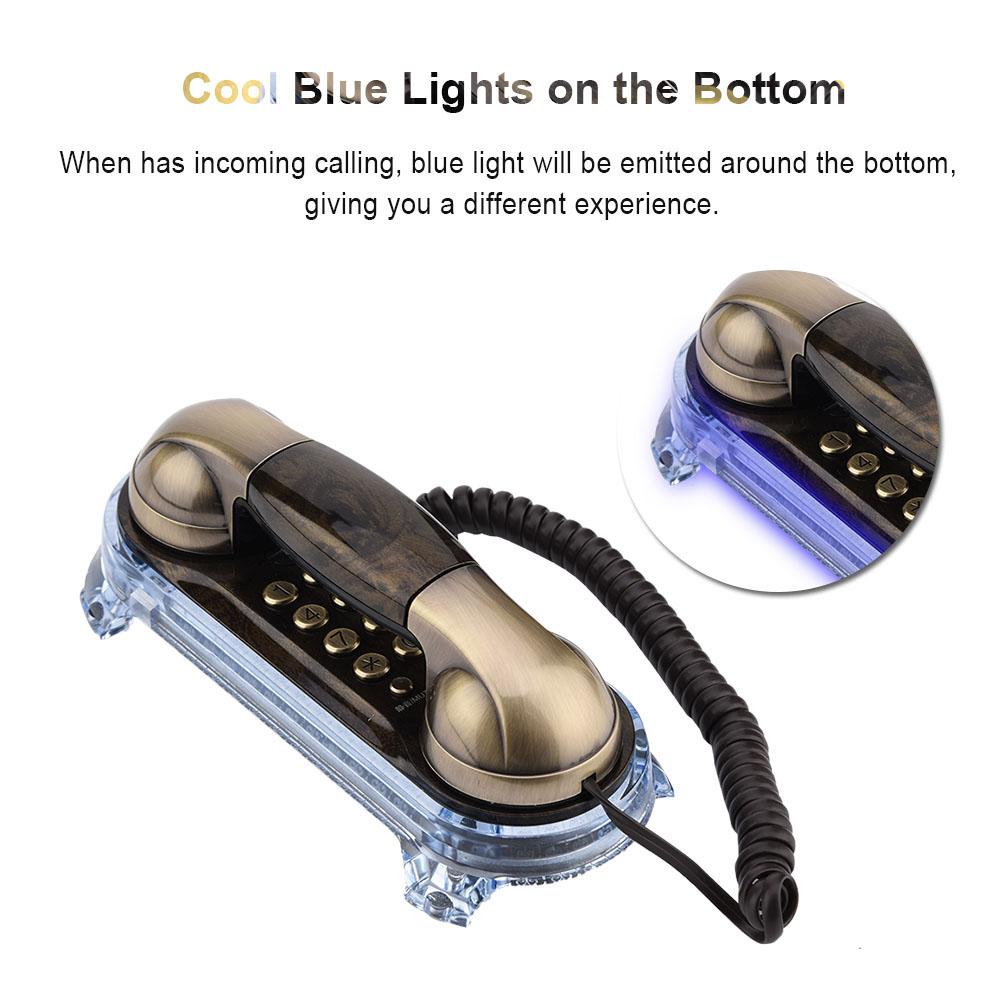 Antique Retro Wall Mounted Telephone Corded Phone Landline Fashion Telephone Bronze