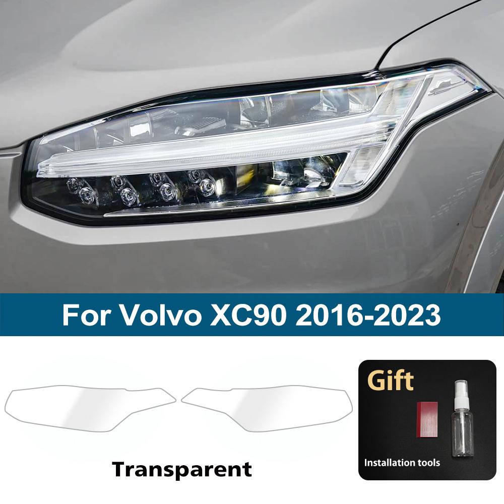 Premium High-Gloss Smoke Black TPU Car Headlight Protection Film for Volvo XC90 2016-2026 Pre-Cut PPF Anti-Scratch Vinyl Film