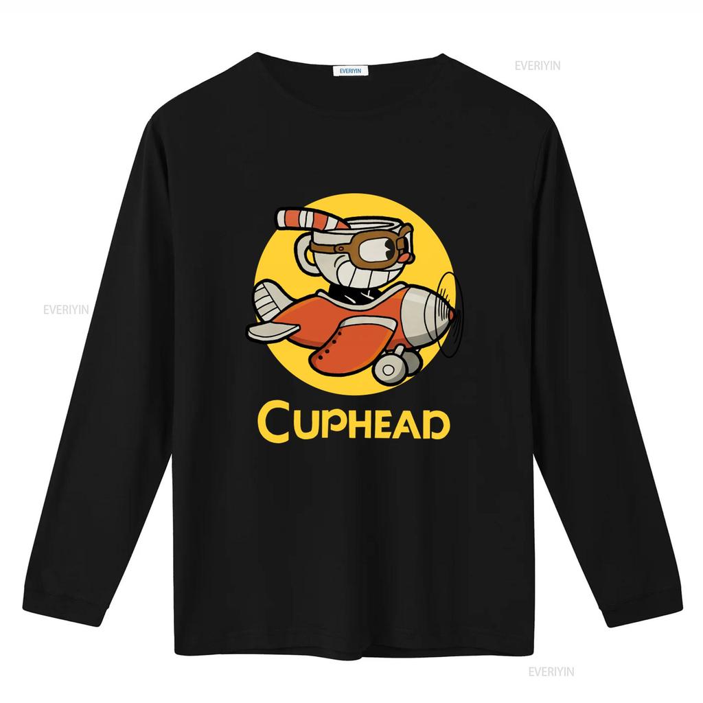 Cuphead T Shirt Flying Adventure Design for Gaming Fans Comfortable Cotton Vintage Washed Stylish Slightly Graphic
