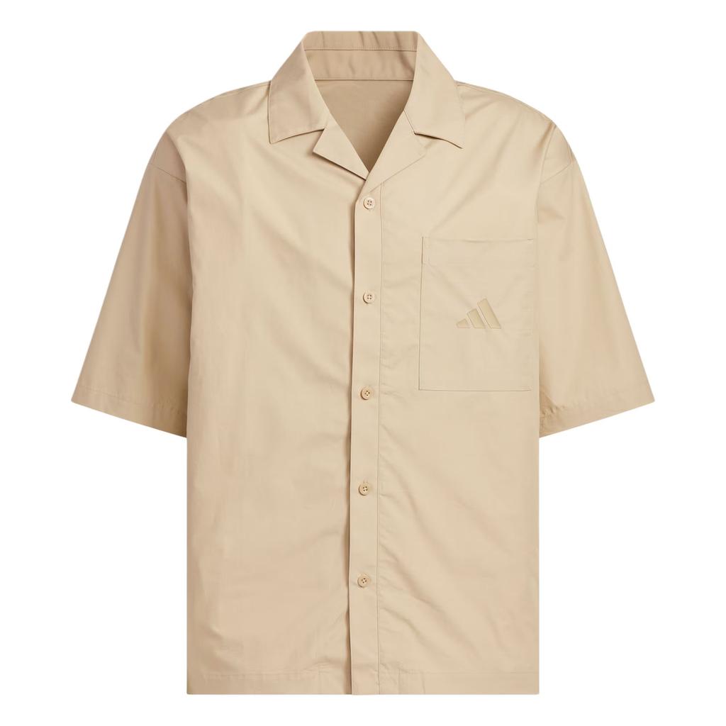 Adidas Sportswear GFX Loose Fit Button-Up Short Sleeve Shirt Men Shirts Warm-Sand JL6057