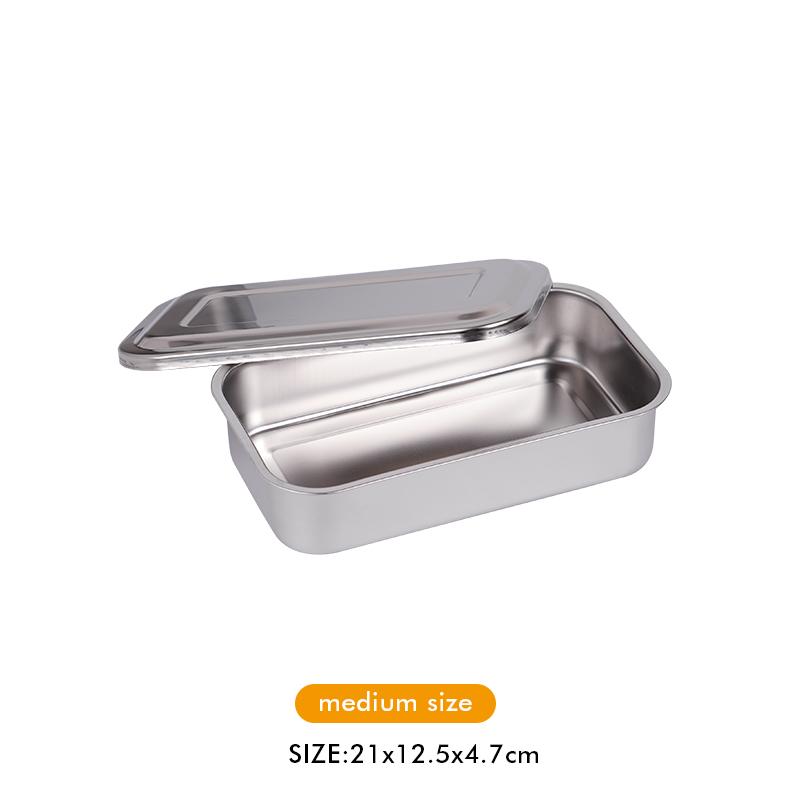 Stainless Steel Dental Instruments Tray With Lid Surgical Tool Medical Disinfection Sterilization Container New