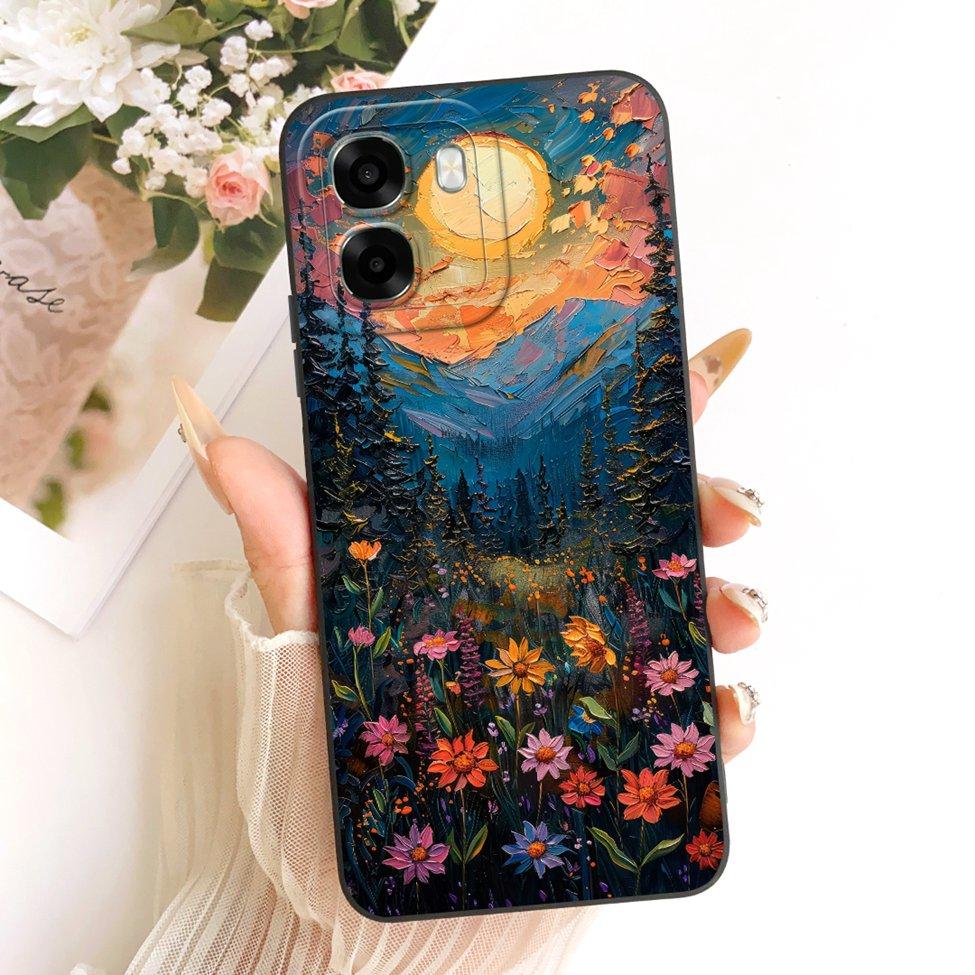 For Oppo A6x 4G CPH2819 5G CPH2783 Phone Case For Oppo A6x Cover Cute Kawaii Luxury Fashion Flowers Cool Painted Silicone Casing