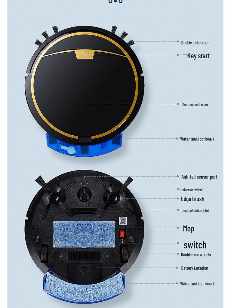 3-in-1 Smart Robot Vacuum: Sweeping, Vacuuming & Mopping with Remote & Water Tank