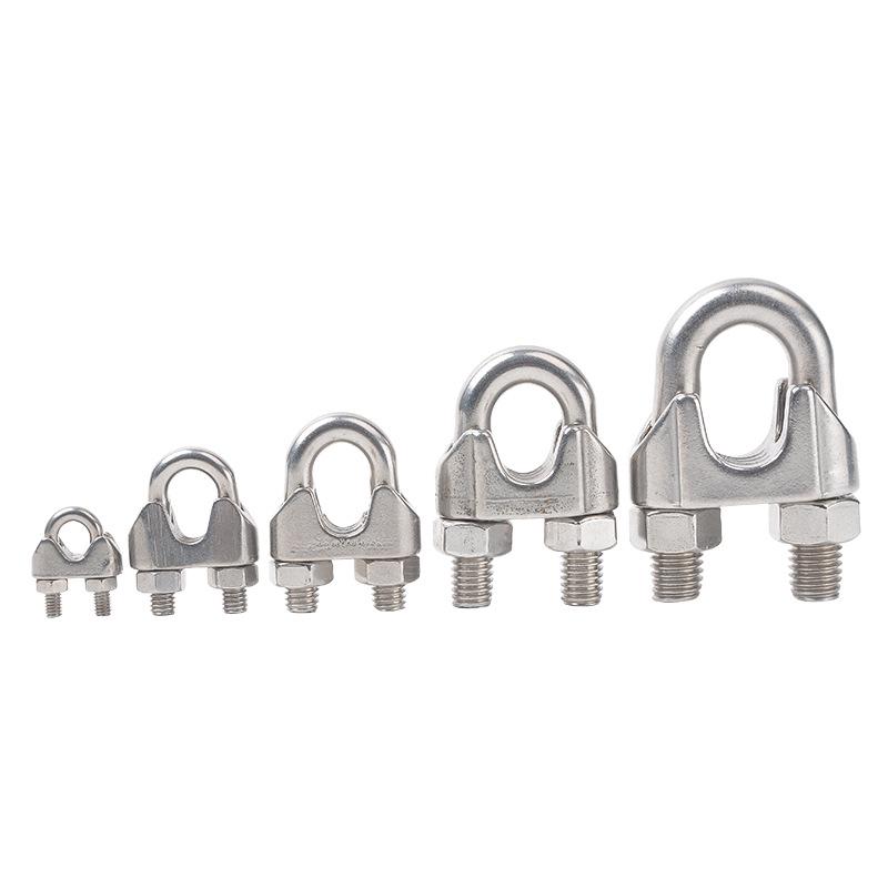 304 Stainless Steel Wire Rope Thimble, U-Bolt Clamp & Clip Set