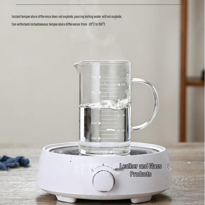 Heat-Resistant Borosilicate Glass Measuring Cup with Scale - Customizable for Baking & Milk Tea