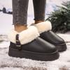 Autumn and winter new temperament trendy plush eversion platform snow boots belt buckle versatile snow boots