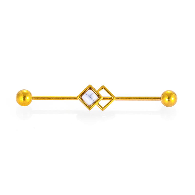 YW 16G Stainless Steel Skull Bat Industrial Barbell Ear Piercing Ear Tragus Helixe Body Jewelry