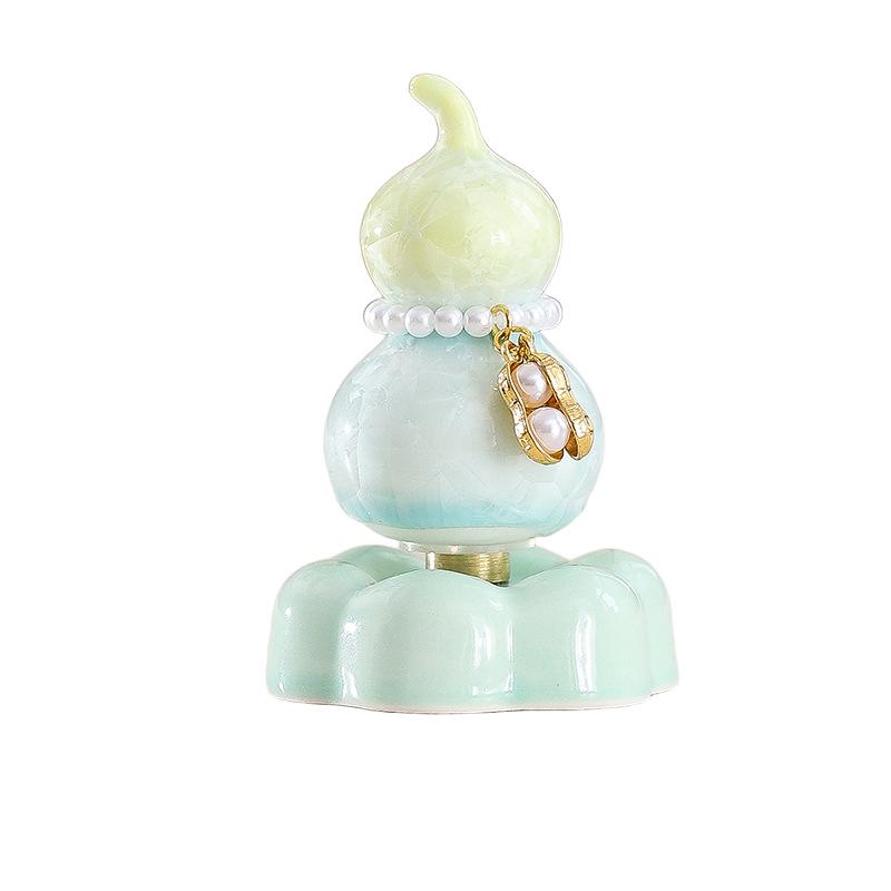 Ceramic Gourd Spinner: Crystalline Glaze Ornament Toy & Souvenir