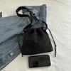 Lightweight Nylon Shoulder Bag for Women Casual Drawstring Bucket Style with Adjustable Strap, Large Capacity, Perfect for Travel & Daily Commute