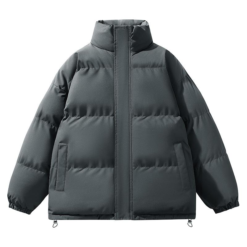Solid Color Cotton Jacket for Men and Women Same Style Winter Bread Suit Large Size Thickened Warm and Loose Hong Kong Style Casual Jacket
